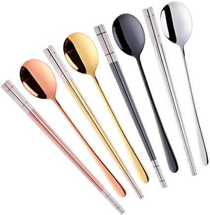 3pcs/set Spoon Fork Chopsticks Stainless Steel Travel Cutlery Tableware Box HB 